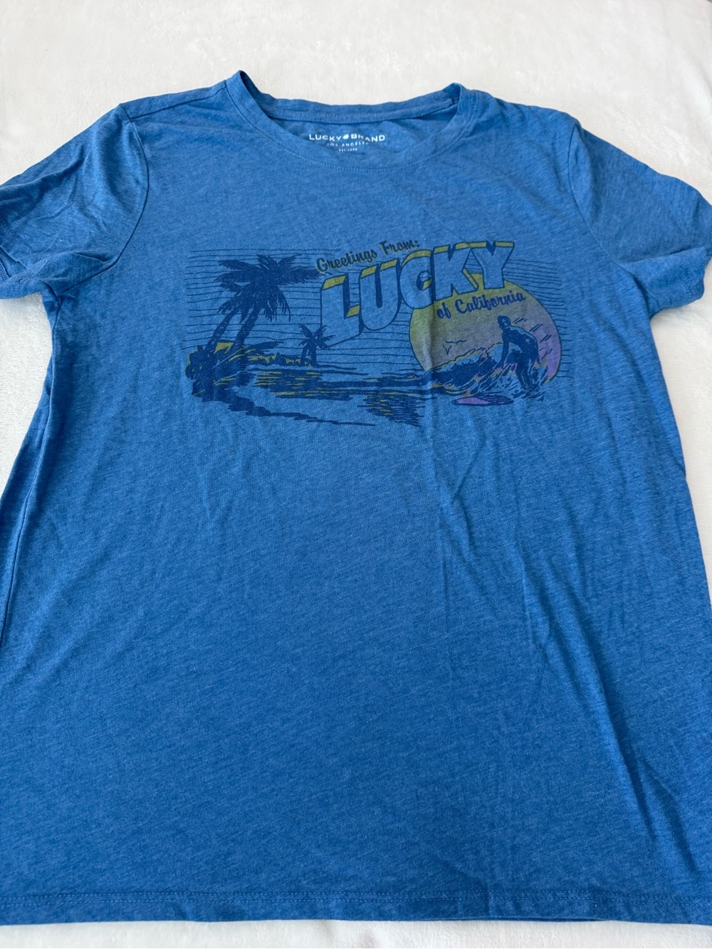 Lucky Brand Women’s Blue T-shirt Size Medium D83